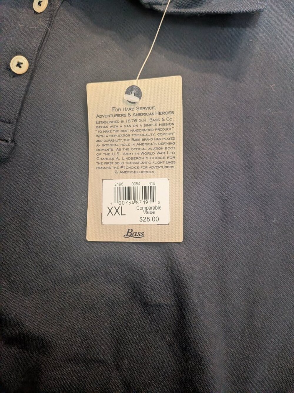G.H. Bass & Co. Navy Blue Polo Shirt - Picture 3 of 5